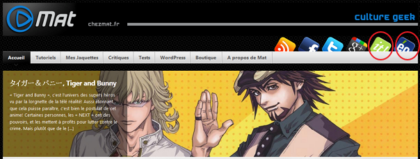 icones Nouveautés sur le site : icônes Scoop.it et Calameo