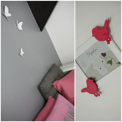 Chambre bébé rose & grise