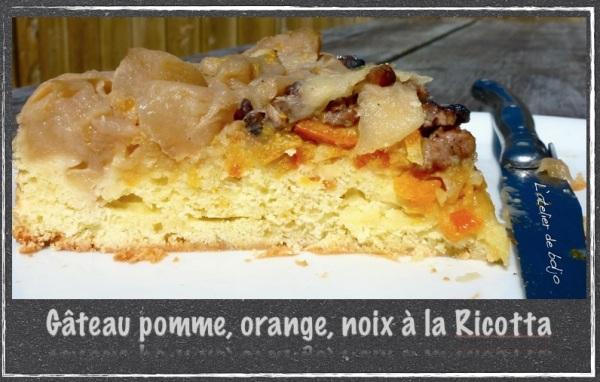 Gâteau pomme, orange, noix à la Ricotta