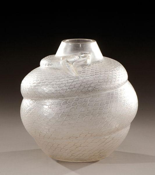  RENE LALIQUE   Rare vase «Serpent»   Céramique Design & Moderne