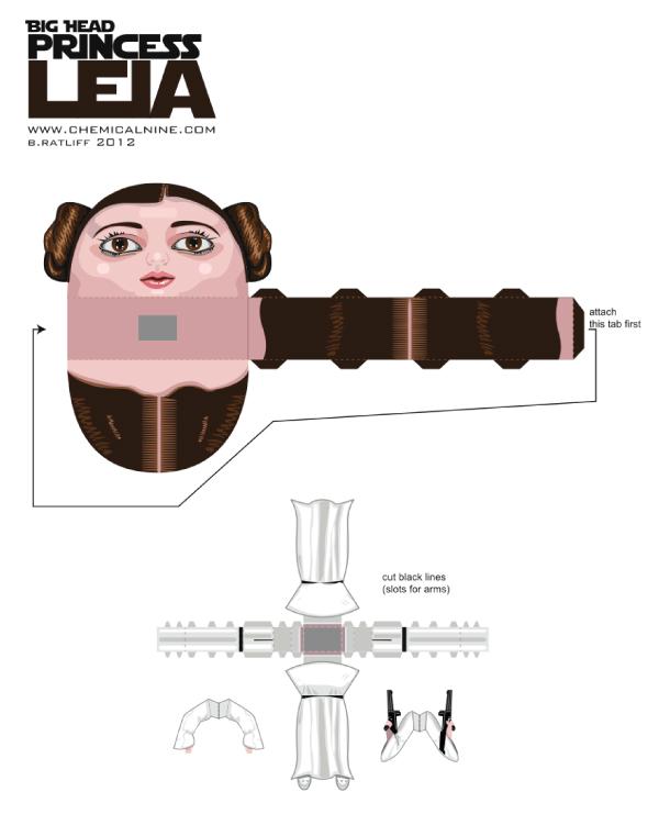 Blog_Paper_Toy_papertoy_Princess_Leia_template_preview Princesse Leia de Bryan C. Ratliff