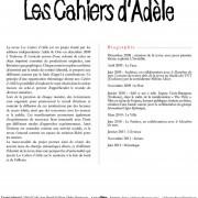 Lancement du numéro 9 de la revue Les cahiers d’Adèle