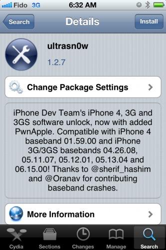 La nouvelle version d'Ultrasn0w 1.2.7,  desimlock les iPhone suivants...