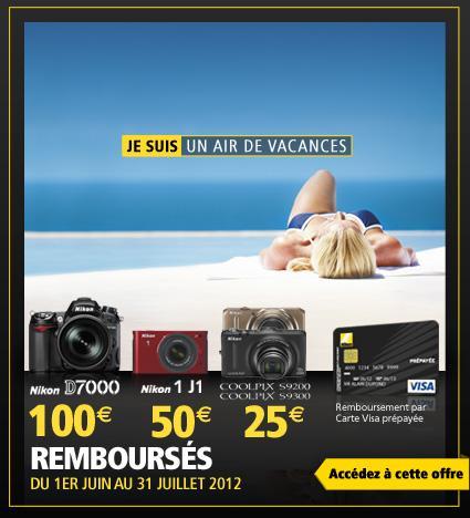 Nikon rembourse jusqu’à 100 € sur une sélection de trois appareils photo numériques, telle est la promotion