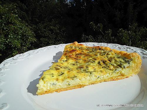 Tarte chaude  fromage et  ciboulette