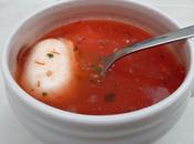 Soupe froide tomate/mozzarella basilic