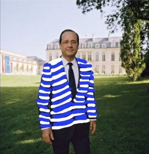  François Hollande pose pour les créateurs de mode