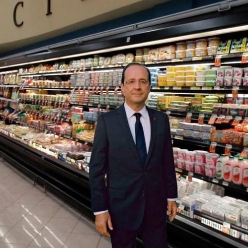  François Hollande au supermarché
