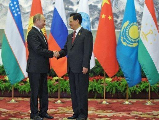 Vladimir Poutine et  Hu Jintao