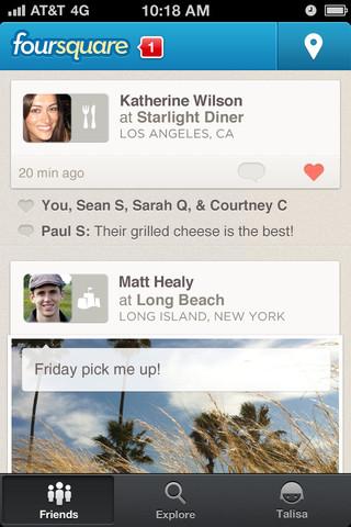 Foursquare La nouvelle version de Foursquare disponible pour iOS
