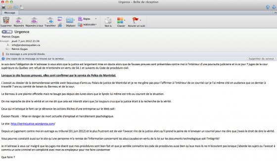 Un appel à l’aide