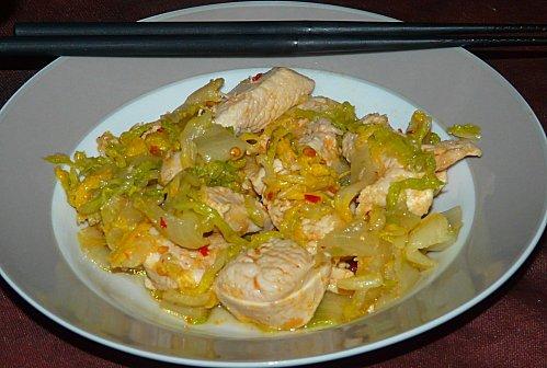 poulet épicé au chou chinois