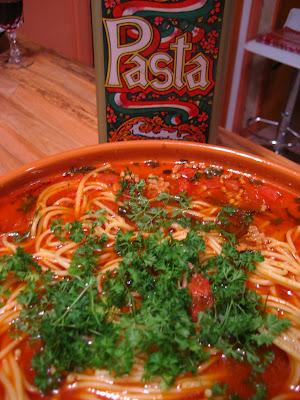 Spaghetti à la tunisienne  en tajine