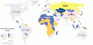 Cest un monde Google: Une carte de sites les plus visités de la planète par pays