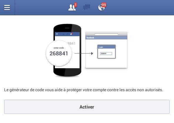 facebook generateur de code 1 Facebook ajoute la validation en deux étapes à son application Android