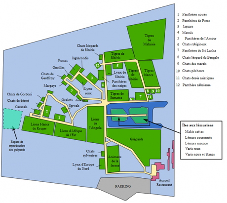 Plan parc des félins visite