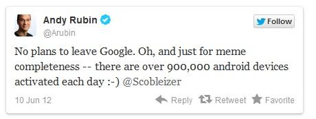 andy rubin 460 Andy Rubin (Google) : un démenti et 900 000 activations par jours pour Android