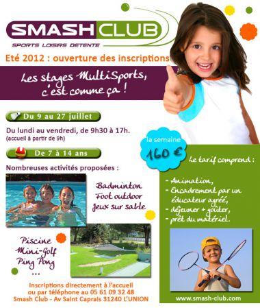 L'été sport de vos enfants chez Smash Club !