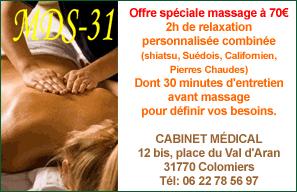 Offre spéciale massage à 70€ chez MDS-31 !