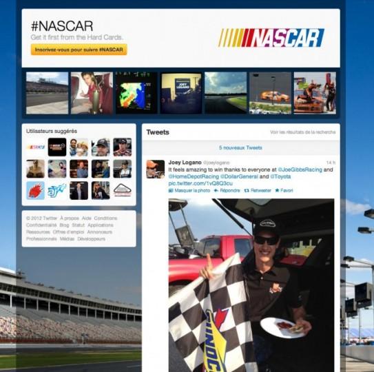 nascar twitter 650x646 543x540 Twitter lance ses pages #hashtag 