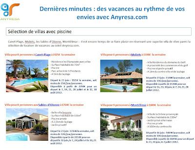 Dernières minutes : des vacances au rythme de vos envies avec Anyresa.com