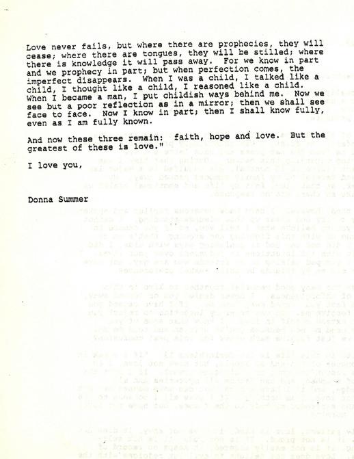 La lettre de Donna Summer adressée à Act Up dans les 80′