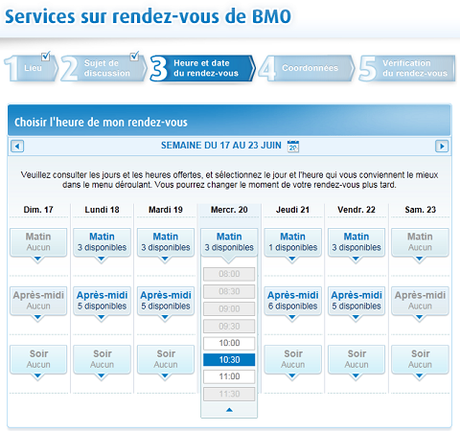 Prise de rendez-vous BMO