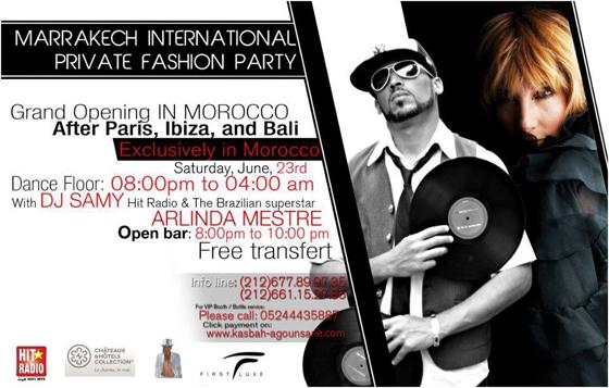 DJ SAMY @ Marrakech le Samedi 23 Juin – Marrakech International Private Fashion Party