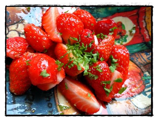 Salade de melon aux fraises