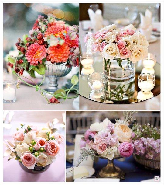 fleur mariage romantique rose centre de table pivoine