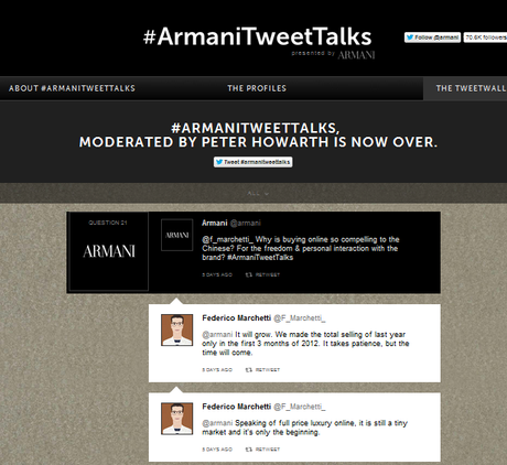 Marketing de mode, #ArmaniTweetTalks