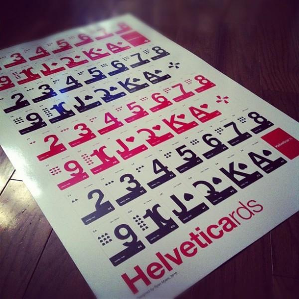La font Helvetica possède désormais son propre jeu de cartes