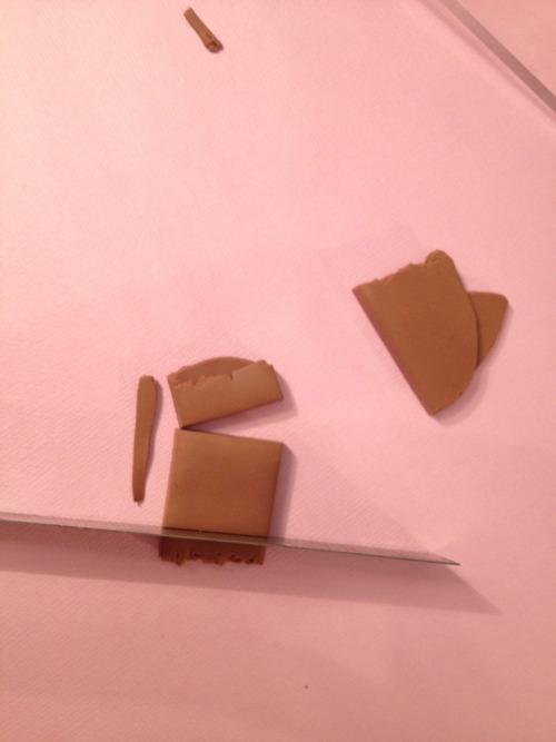 Bijoux fimo : Carrés de chocolat