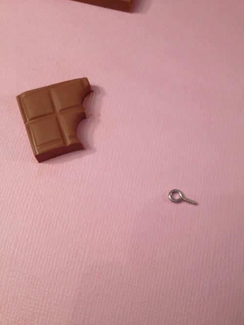 Bijoux fimo : Carrés de chocolat