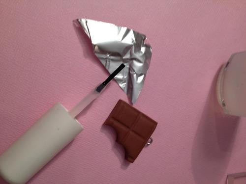 Bijoux fimo : Carrés de chocolat