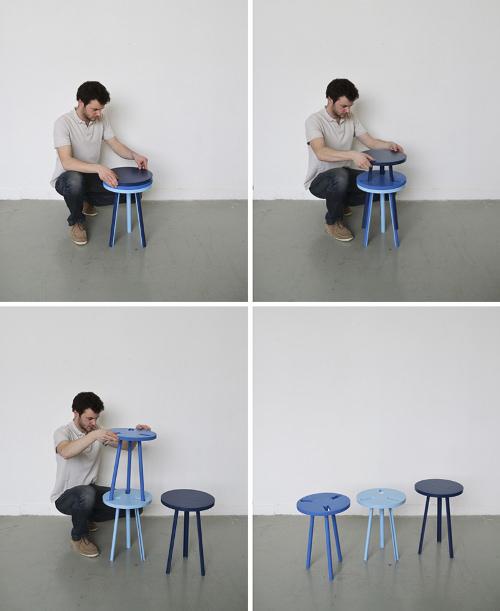 Modeste les tabourets empilables par Paul Menand