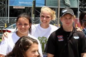 2012 Daytona Jeffrey Earnhardt Poses With Students Working Against Tobacco