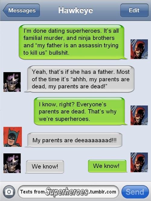 Les SMS des superhéros
