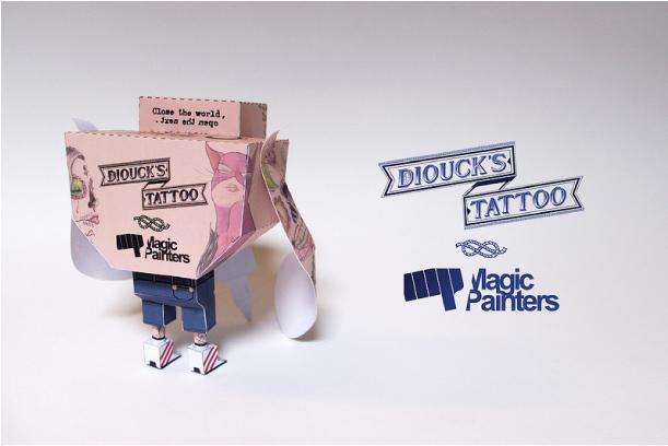 Blog_Paper_Toy_Dioucks_Tattoo_Magic_Painters_pic3 Diouck’s Tattoo papertoy de Magic Painters