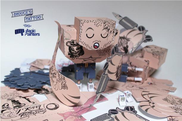 Diouck’s Tattoo papertoy de Magic Painters