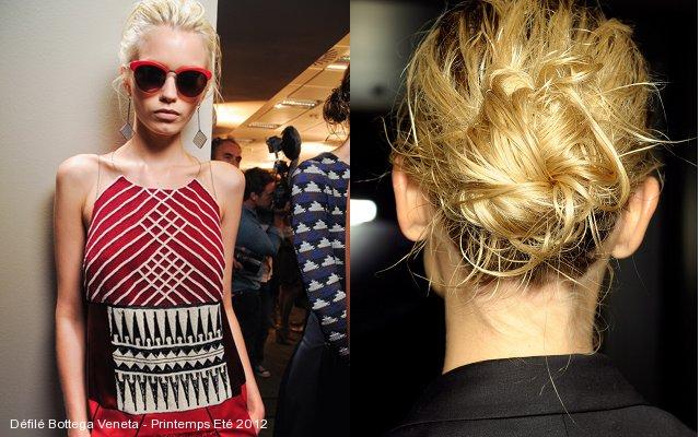 bottega veneta Chignon wet look Tendance Coiffure Printemps Eté 2012: le chignon wet look