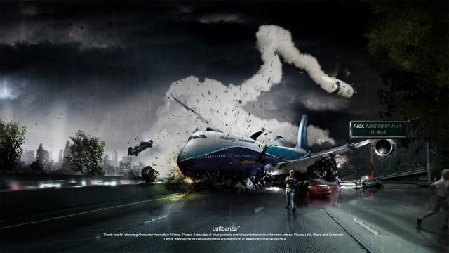 Un crash aérien réalisé avec Photoshop