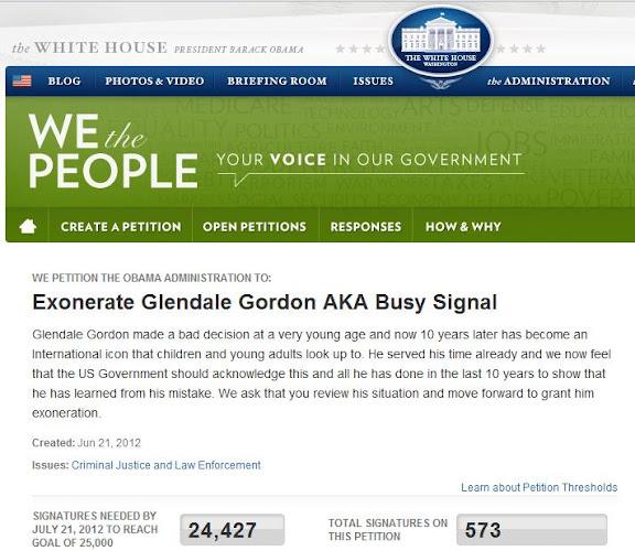 Busy Signal : Une pétition adressée au Président Obama !