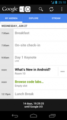 Google I/O – L’application officiel pour suivre la conférence