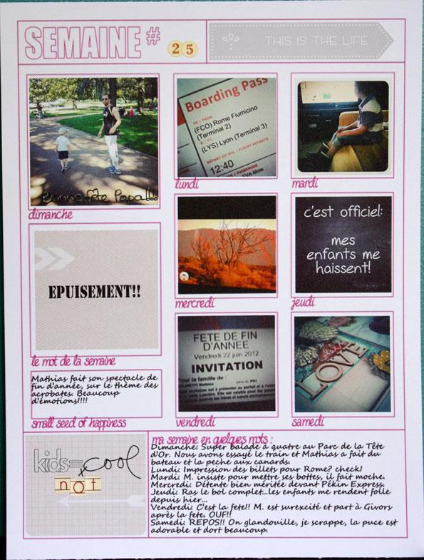 My weekly semaines 24 et 25.