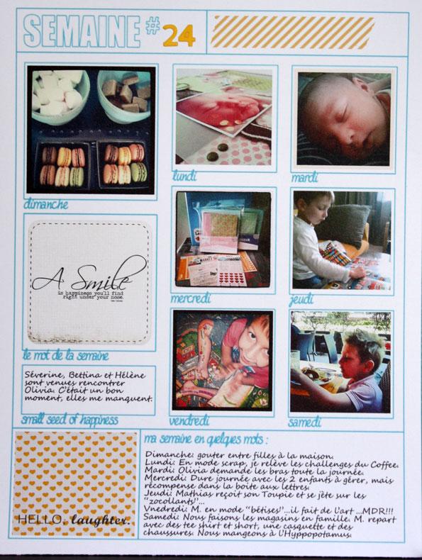 My weekly semaines 24 et 25.