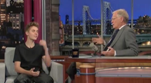 Enorme gaffe de Justin Bieber sur le plateau de David Letterman