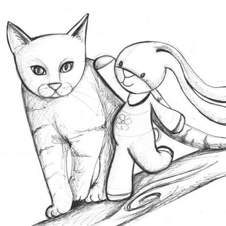 des illustrations de chats et de doudous
