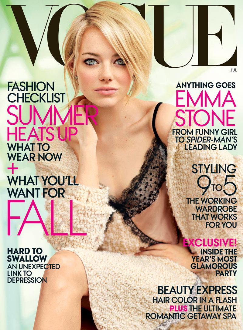 emma stone1 Emma Stone Covers Vogue US July 2012 in Nina Ricci