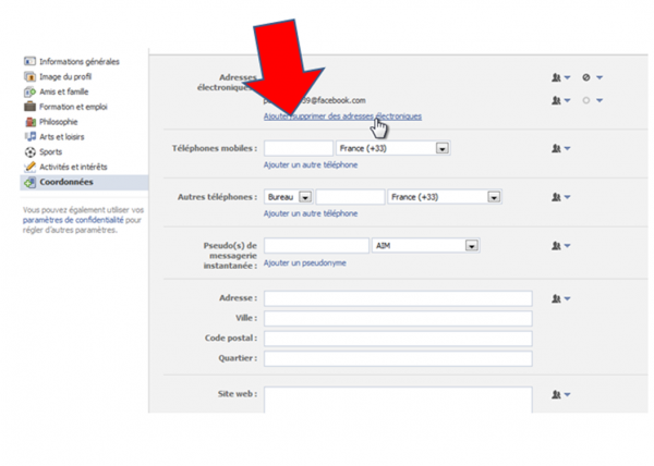 Facebook change votre e-mail par une adresse en @facebook.com !